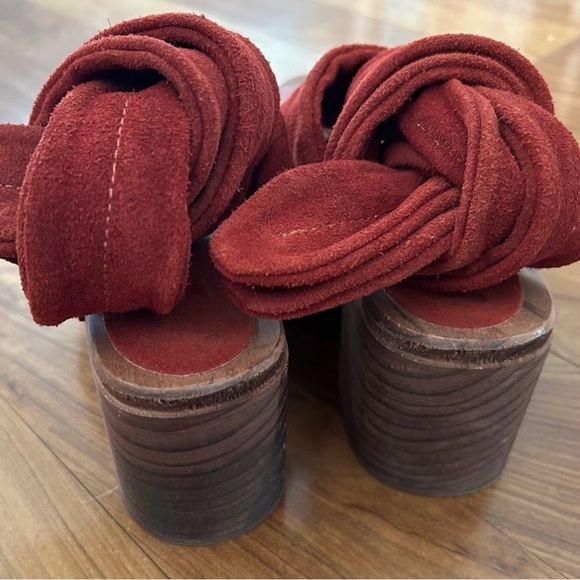Free People | Women’s rust Emmy suede leather criss cross bridge strap clogs sz7 - Picture 11 of 16